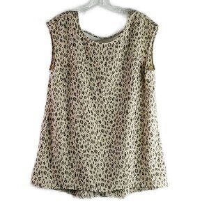 Halogen - Sleeveless, Oversized, Animal Print Blouse - Size Medium